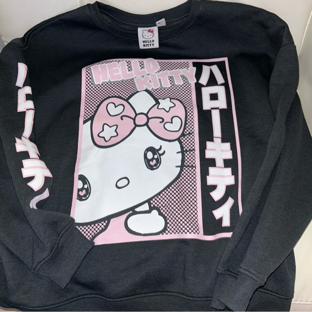 Hello kitty graphic gray oversized sweatshirt size large new